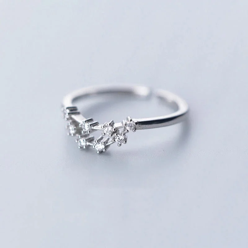 12 Constellation Zodiac Sign Zircon Rings