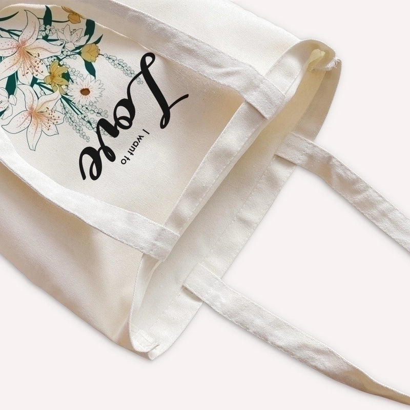 Women’s Streetwear Flower Canvas Shopping Bags