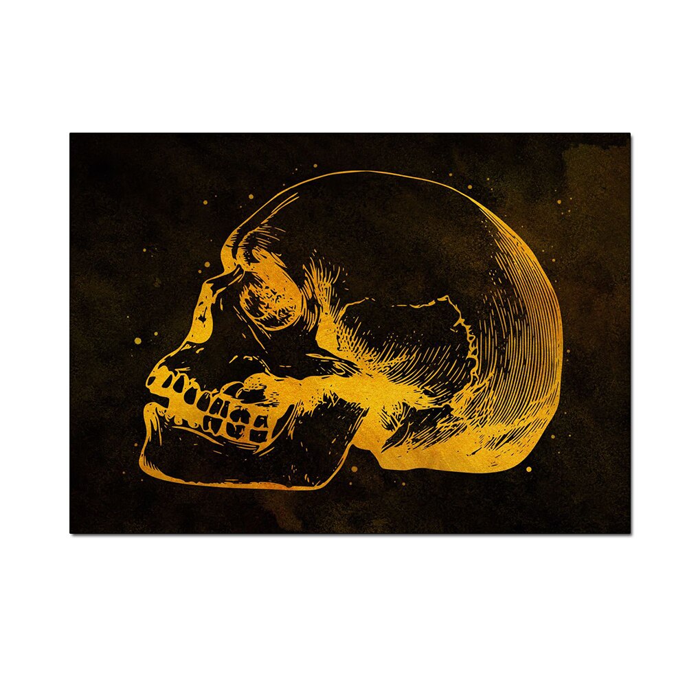 Golden Anatomical Skeleton Chalkboard Poster Canvas Painting Vintage Home Room Medicine Student Decor Medical Art Wall Frameless