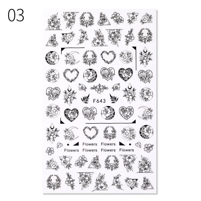 2021 New 3D Nail Art Sticker English Letter Stickers For Nail Foil Love Heart Design Nails Accessories Fashion Manicures Sticker