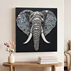 Framed Elephant - DIY Button Art Painting Kit for Creativity DIY Pearl Dot Crafts for Gift Home Wall Decor 30*30CM