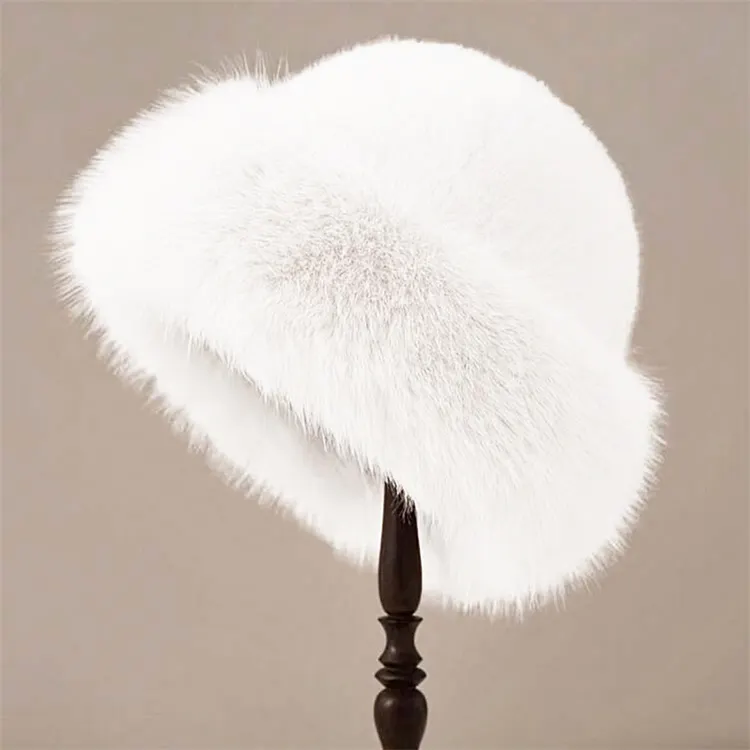 Vintage Basic Cozy Fur Trim Knit Hat