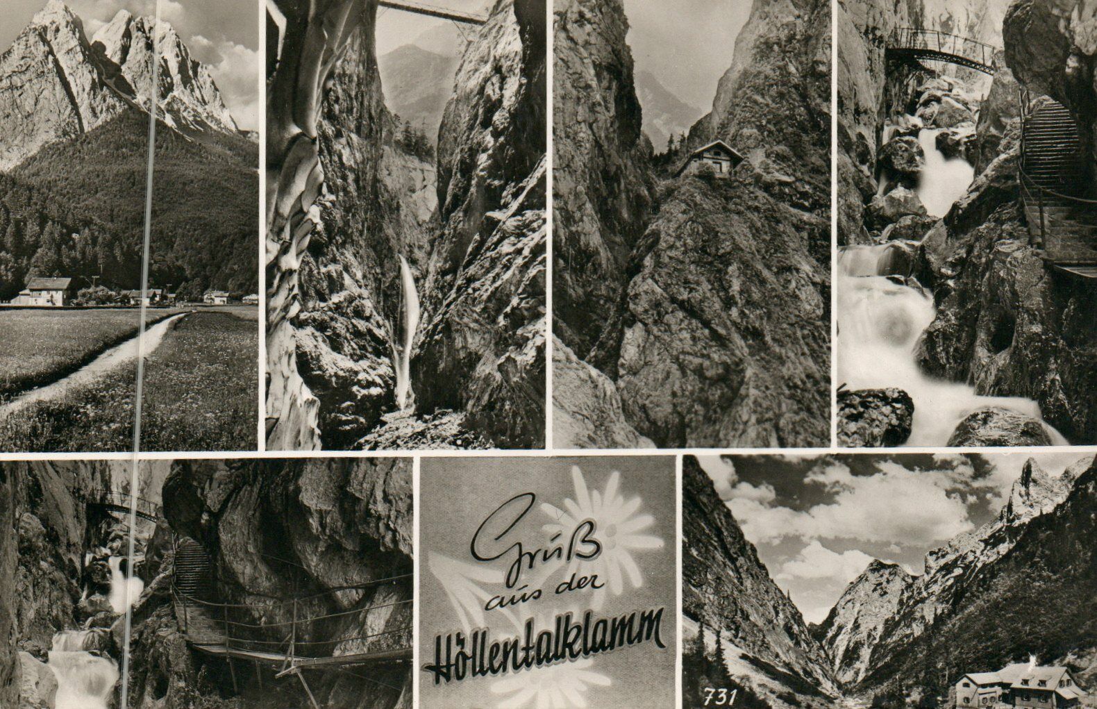 Vintage Gruss Aus Der H?llentalklamm Greetings From RPPC Real Photo Poster painting Postcard