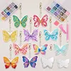 12pcs Colorful Butterflies Double-Sided DIY Diamond Painting Keychain Kit