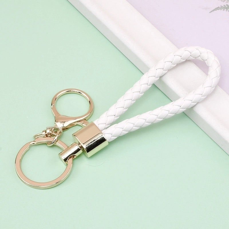 1 Piece Fashion Round Pu Leather Patchwork Women's Keychain