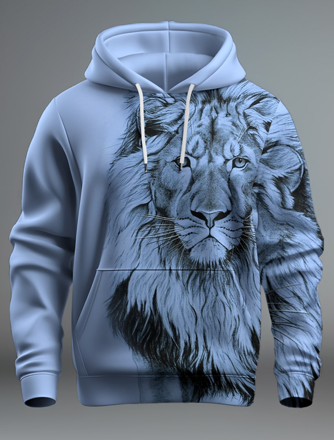 Destinybetclub New Graphic Lion Men's Fashion 3D Print Hoodie Streetwear Hoodies Long Sleeve Hooded Print Front Pocket Spring Hoodie Sweatshirt