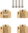 AMK 4pcs Heavier Brass 8x12mm Wheel Hex Extended Adapter for RC Crawler TRX4 TRX-4 1/10 RC Hex Wheel Hubs Adapters