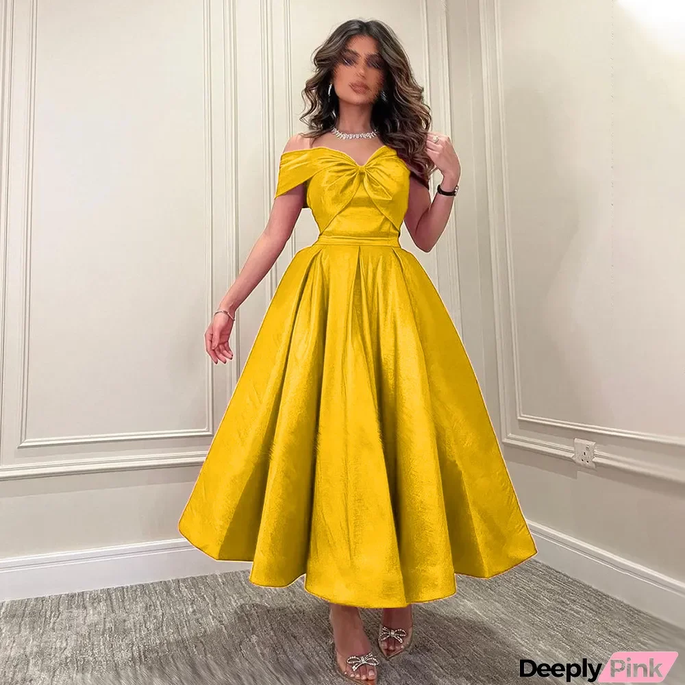 Fall/Winter Off Shoulder High Waist Slim Fit A-Line Party Dress