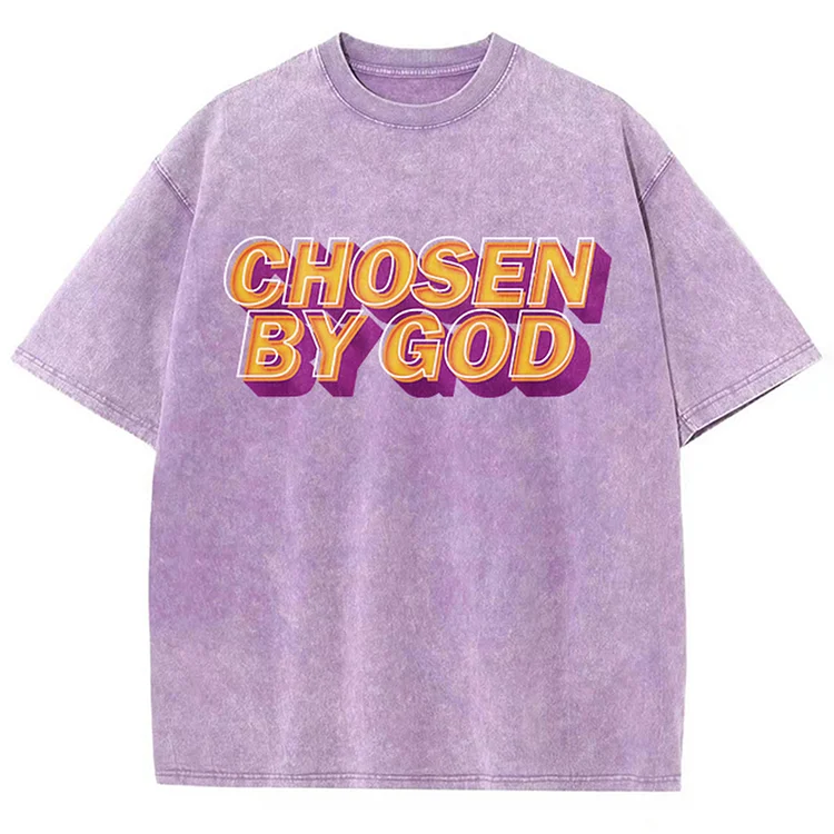 Chosen By God Graphic Unisex Acid Washed T-Shirt