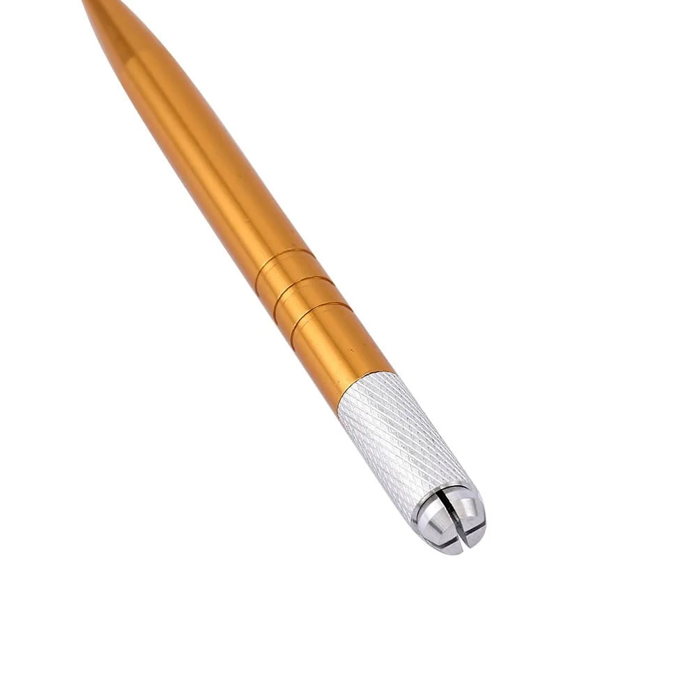 Manual Microblading Semi Permanent Makeup Embroidered Eyebrow Tattoo Pen Stainless Steel Lock-Pin Device Pen Tools Random Color
