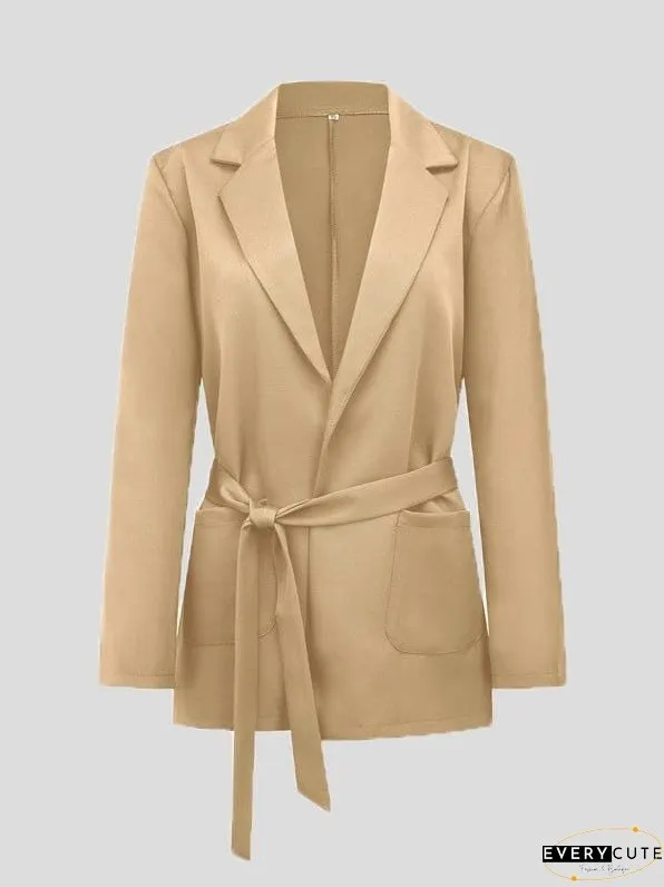 Solid Color Long Sleeve Blazer