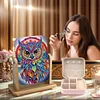 (US Local)DIY Owl Diamond Painting Kit Rotatable Mirror w Diamond Painting Jewelry Box