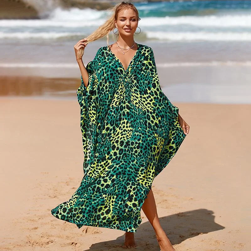 Uveng Uveng Robe Beach Coat Beach Vacation Sunscreen Long Dress Bikini Blouse Swimsuit Over A Woman