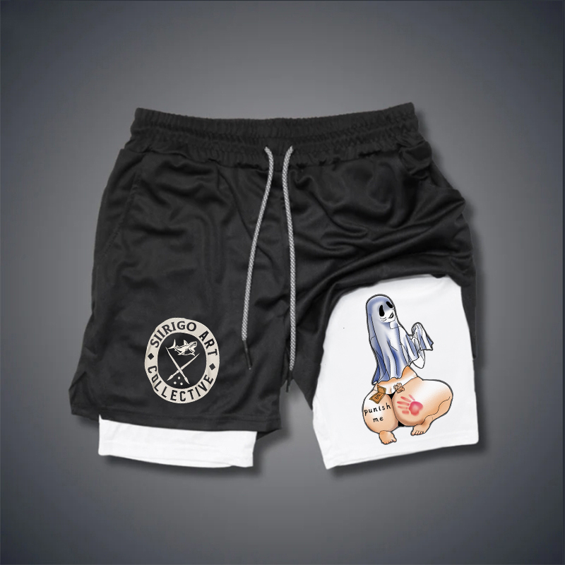 PUNISH ME Graphic Print GYM PERFORMANCE SHORTS