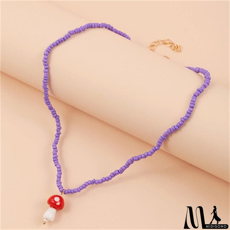 MidiSono - Simple Style Lovely Mushroom Shape Necklace