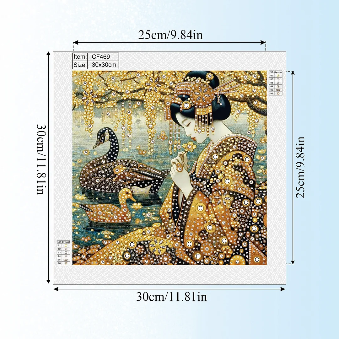 Diamond Painting - Partial Special Shaped Drill - Golden Geisha(Canvas|30x30cm)
