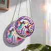 (25cm)DIY Acrylic Jigsaw Puzzle Window Hanging with Hanging Chain DIY Stained Glass Decoration Round Window Puzzle Decor for DIY Craft Project (Stained Glass Hummingbirds)