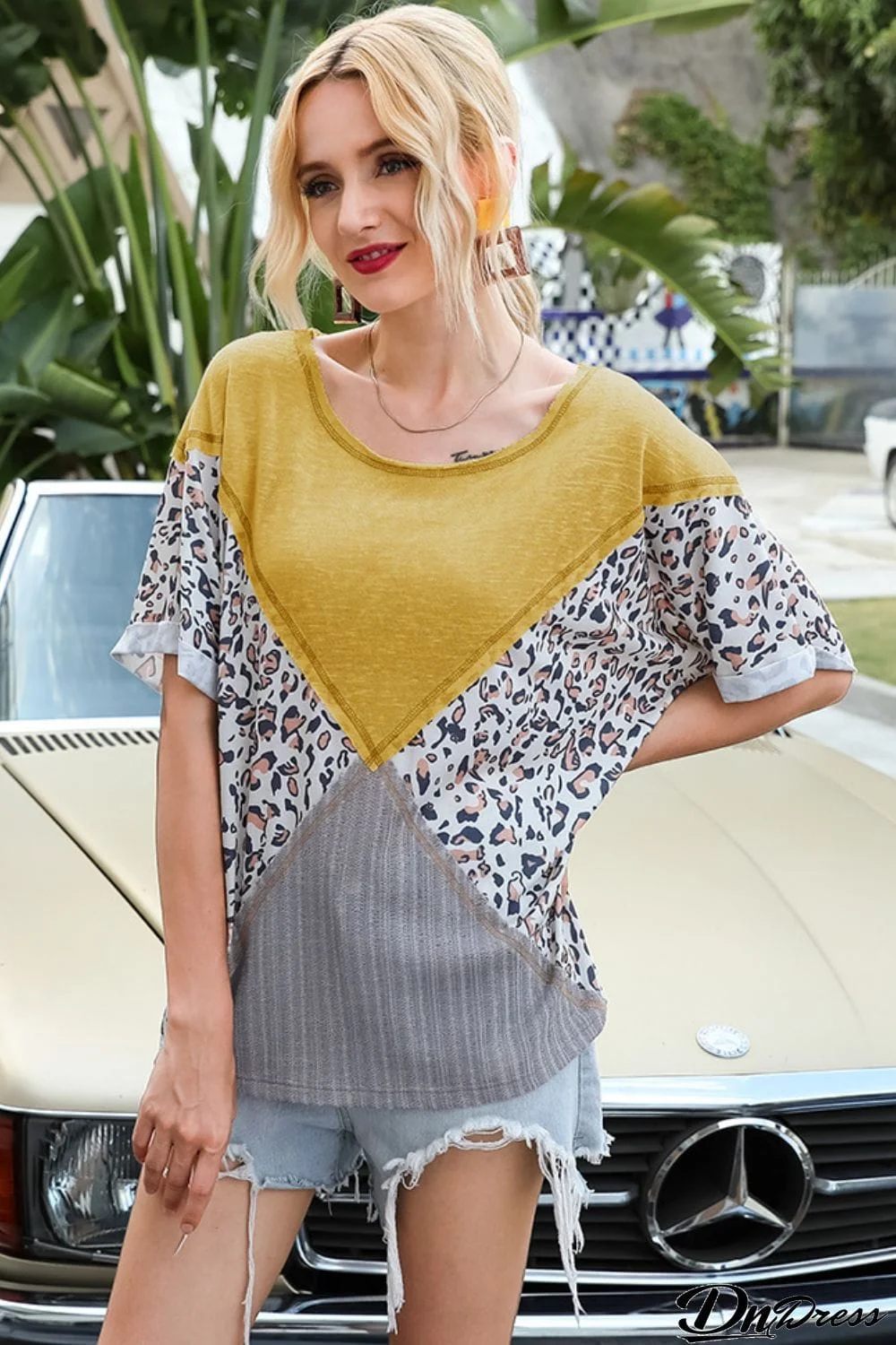 Printed Round Neck Short Sleeve Tee