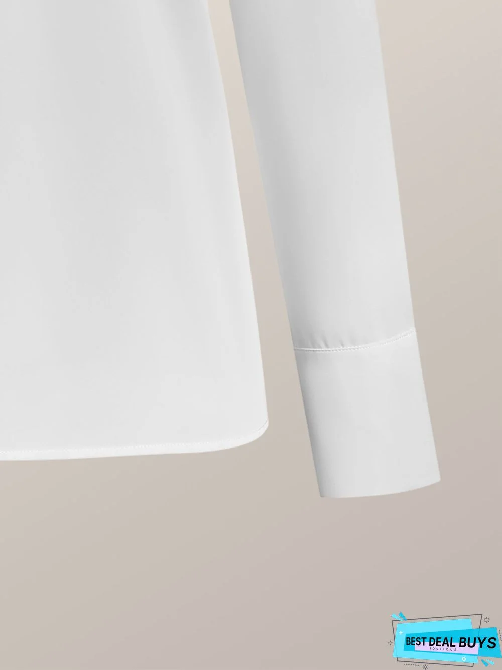 White Daily Long sleeve Plain V Neck Simple Blouse