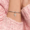 925 Sterling Silver Luminescent Retro Cross Pendant Charm