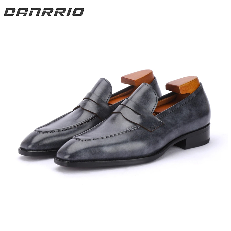 DANRRIO Fiddle Back Loafers Leather Sole Museum Leather Goodyear Business Dress Shoes DANRRIO.COM DANRRIO