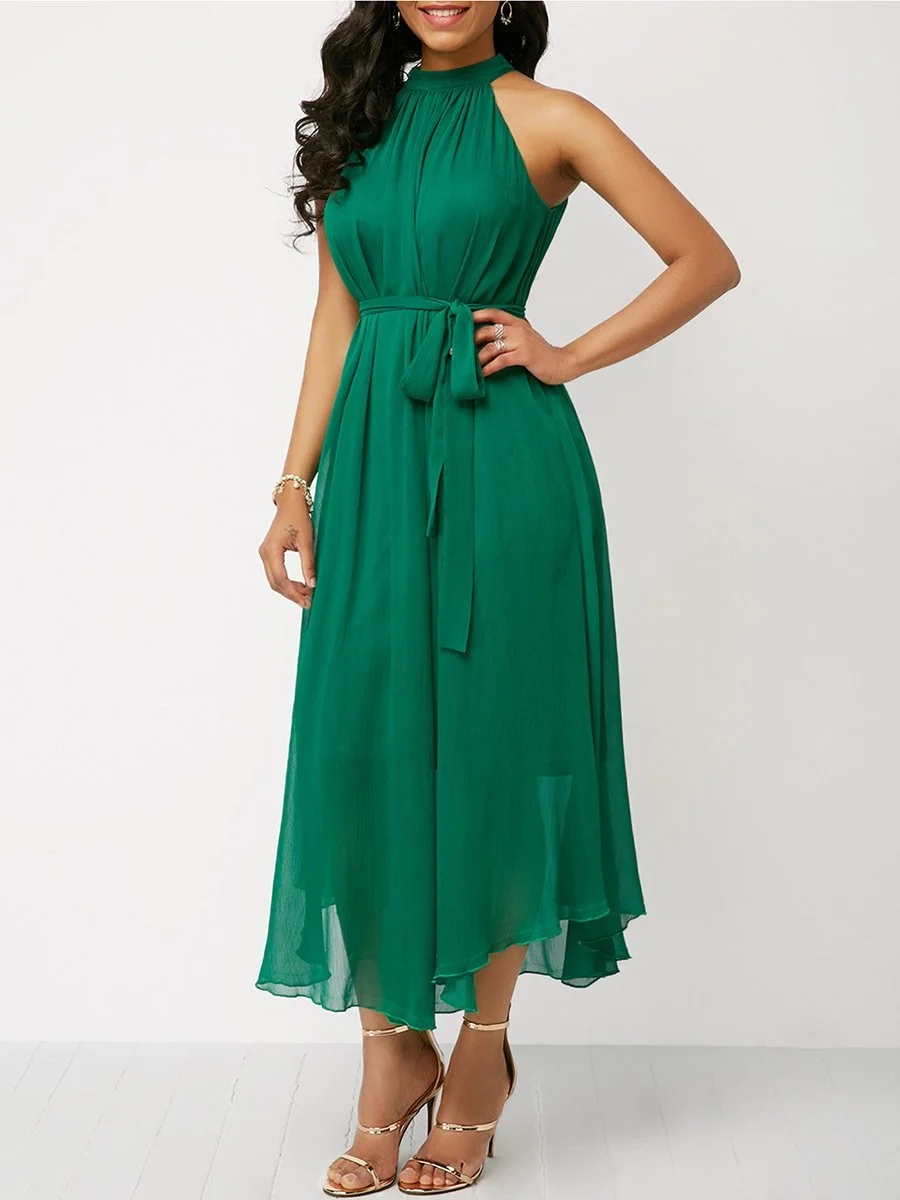 Off Shoulder Chiffon Pleated Dress