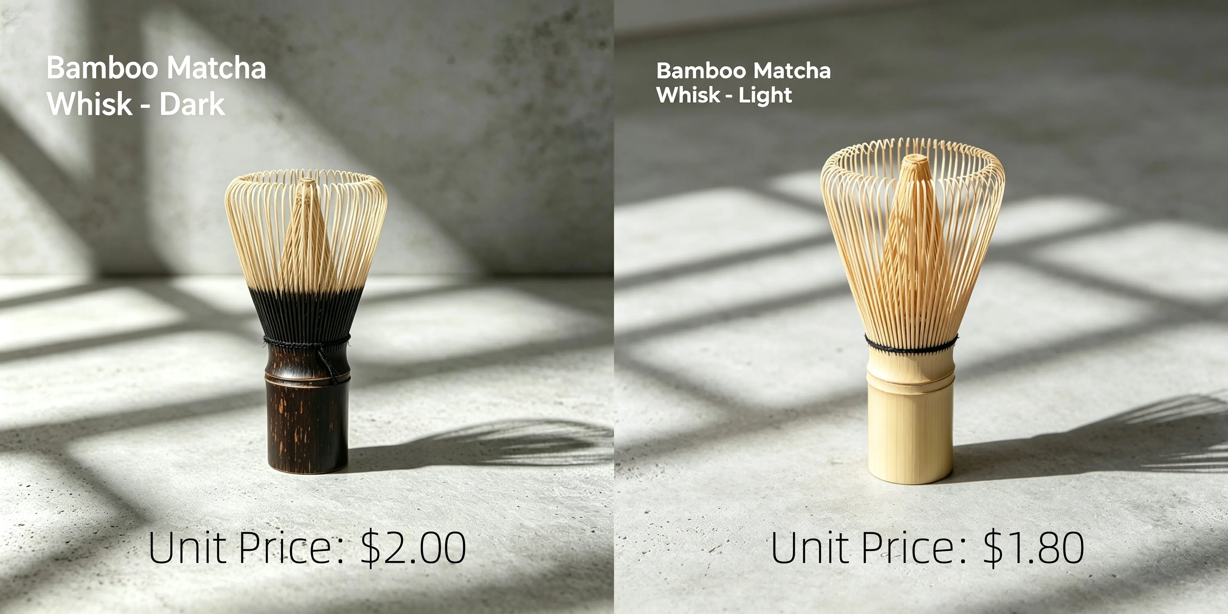 Dark & Light Bamboo Chasen Wholesale Unit Price