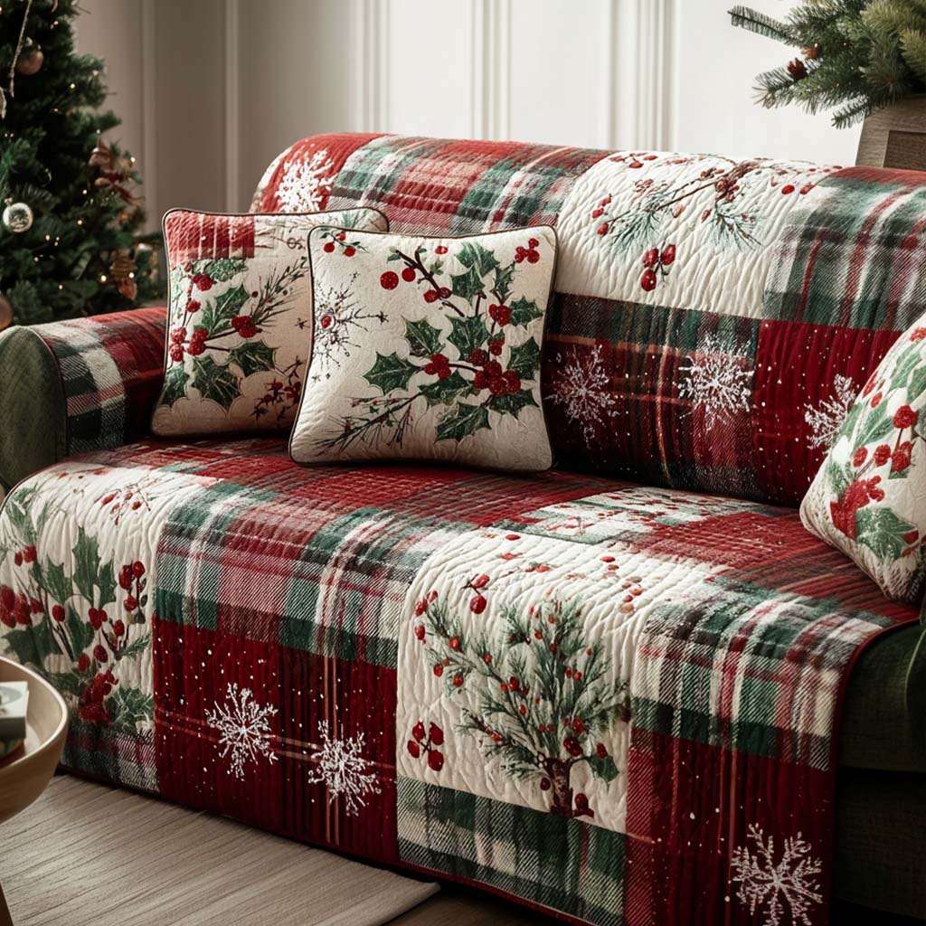 Merry Moments Quilted Sofa Cover NCU0NT10940 everthome