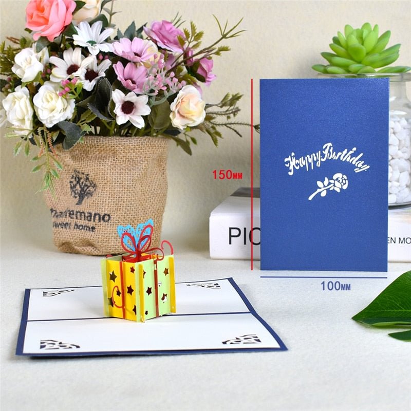 10 Pack Birthday Gift 3D Pop-Up Card First Birthday for Kids Handmade Party Invitation Greeting Cards Wholesale