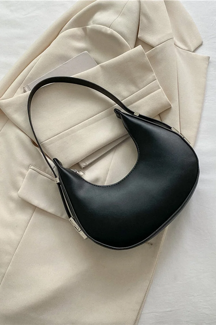 Daily Solid Color Zipper Shoulder Bags