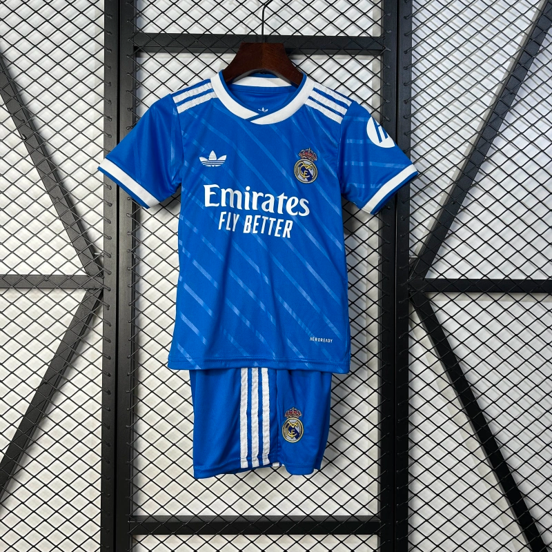 25/26 Real Madrid Third Away Kids Kit Football Shirt Thai Quality