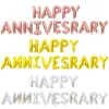 16" HAPPY ANNIVERSARY Letters Aluminum Balloons Marriage Anniversary Store Celebration Party Decors