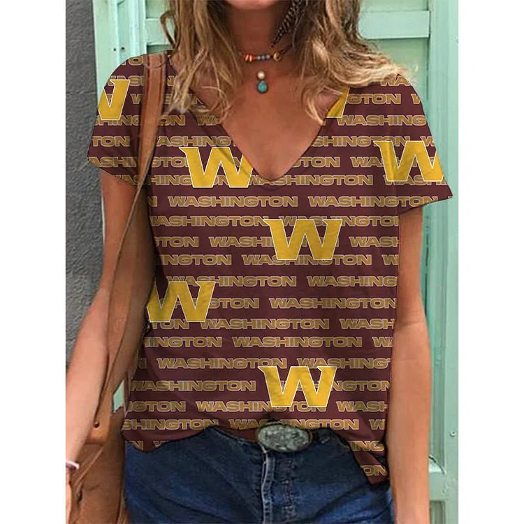 Washington Commanders Lightweight Short Sleeve V-Neck T-Shirt