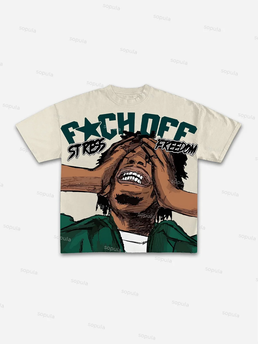 Vintage Stress Freedom Print Graphic T-Shirt