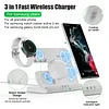 3 in 1 Wireless Charger Stand for Samsung Galaxy S23 S22 21 Ultra S20 30W Fast Charging Dock Station Watch 6 /5 Holder Buds2 Pro - SIKAI CASE