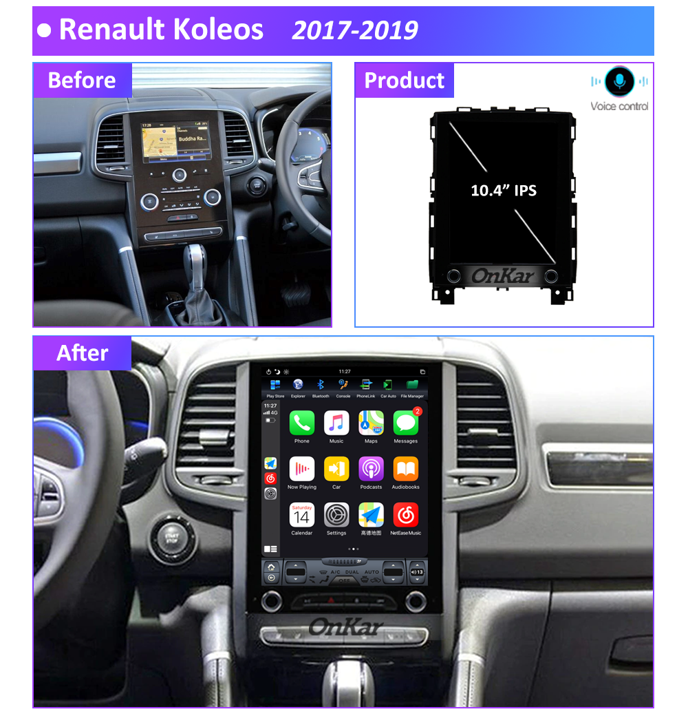 Onkar 10 4 Inch Ips Renault Koleos 2017