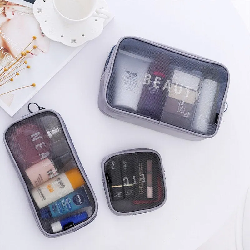 Travel Cosmetic Bag Women Zipper Make Up Transparent Makeup Case Organizer Storage Pouch Toiletry Beauty Wash Kit Bags