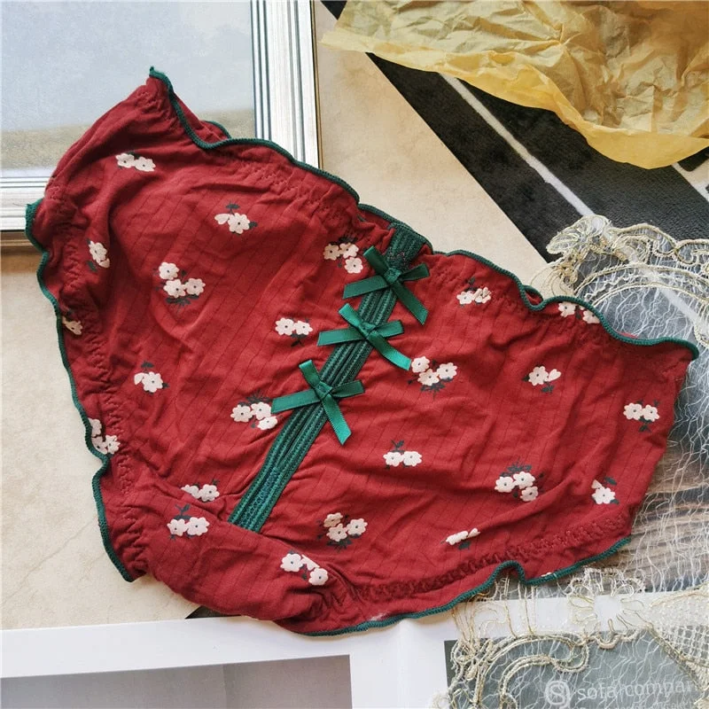 New Women's Cotton Underwear Fashion Contrast Color Hollow Out Bow Briefs Low Waist Seamless Comfort Panties Sexy Lingerie