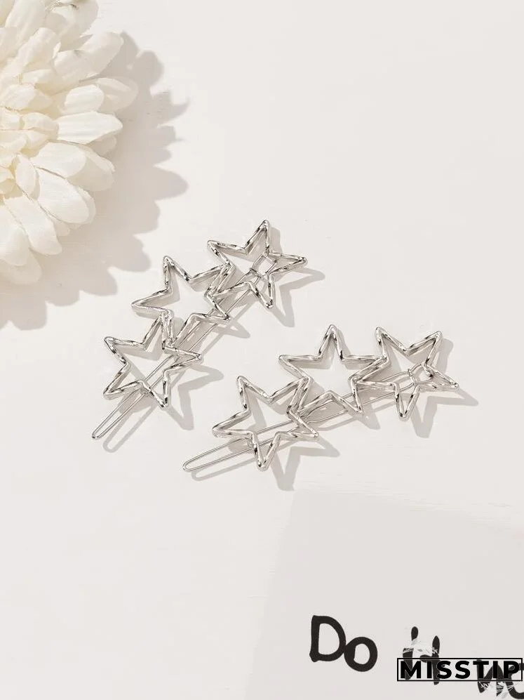 2pcs Star Decor Hair Clip