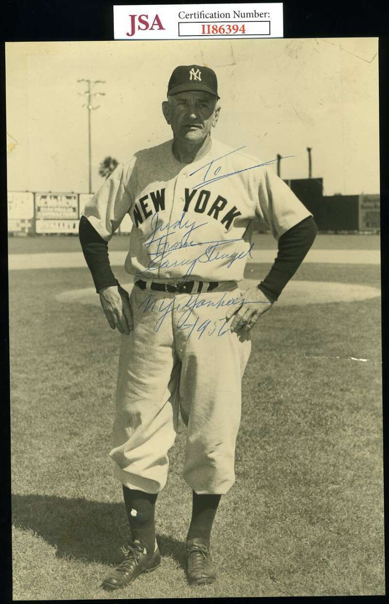 Casey Stengel JSA Coa Hand Signed 6x9 Yankees Photo Poster painting Autograph