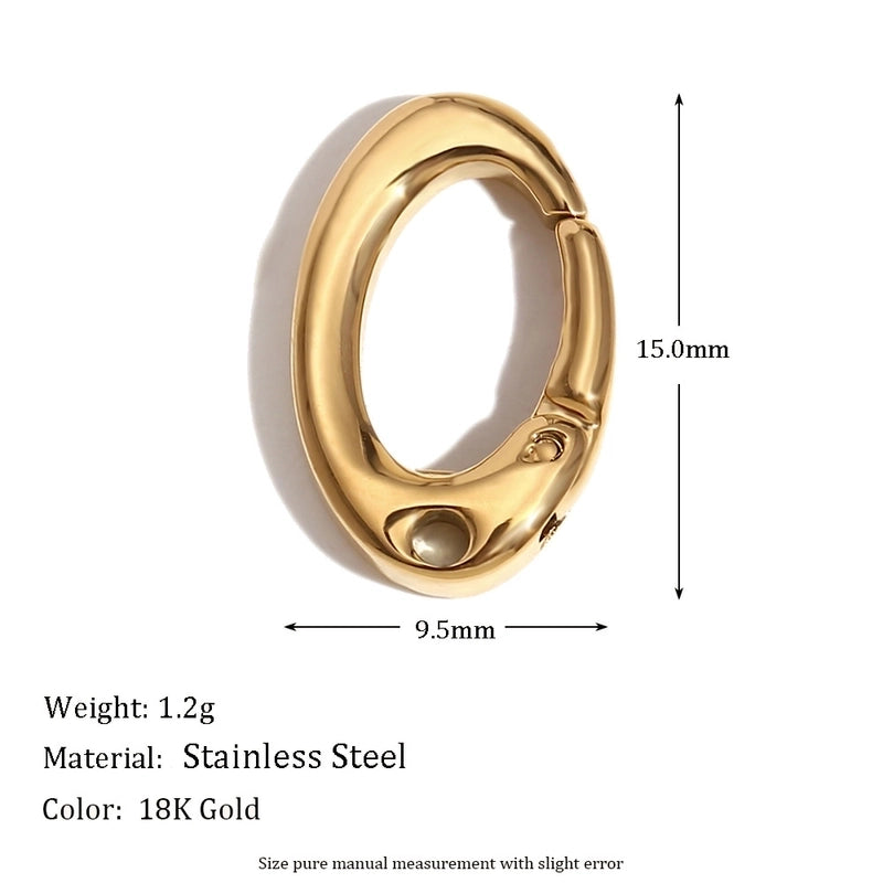 1 Piece 13.5*23mm 9.2*19.8mm 9.5*15mm 304 Stainless Steel 18K Gold Plated Geometric Round Oval Jewelry Accessories Pendant