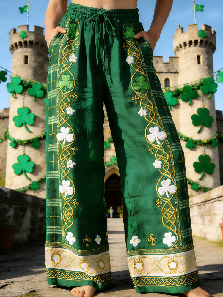 Women's St. Patrick's Day Art Print Casual Pants artswardrobe
