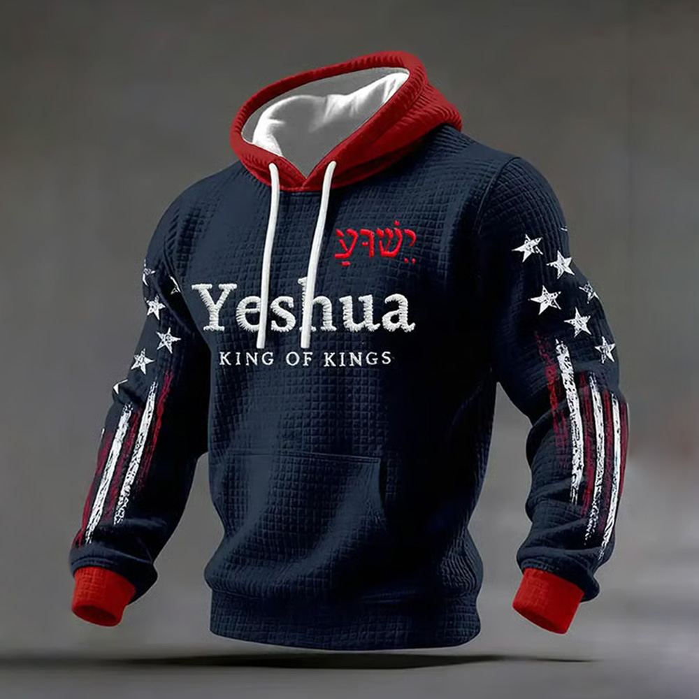 Men's Casual Cross Faith Printed Hooded Sweatshirt wearshes