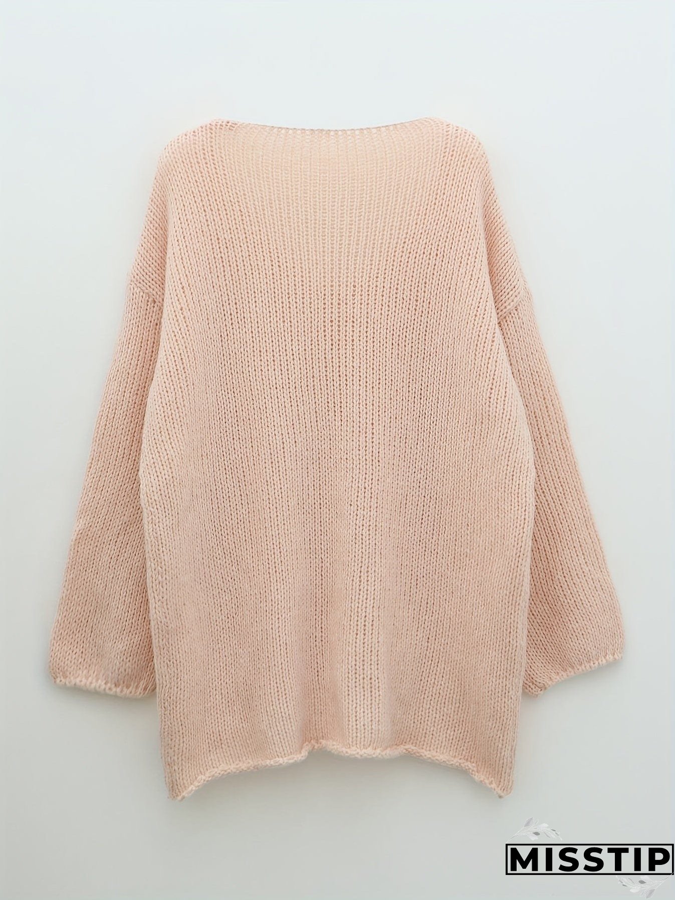Checkered Pattern Knit Sweater for Women
