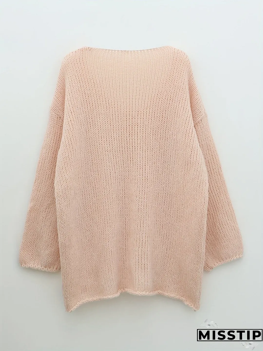 Checkered Pattern Knit Sweater for Women