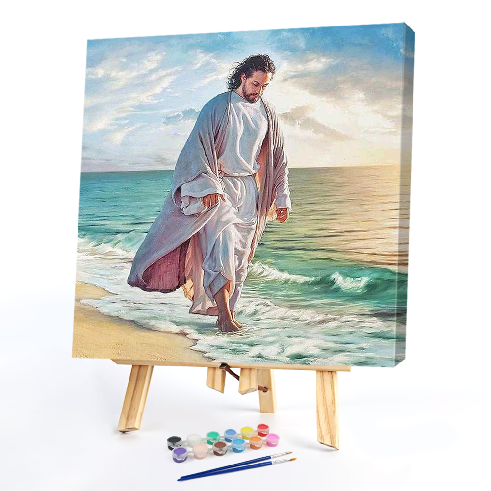 

40*40CM - Paint By Numbers - Man on the Beach, 501 Original