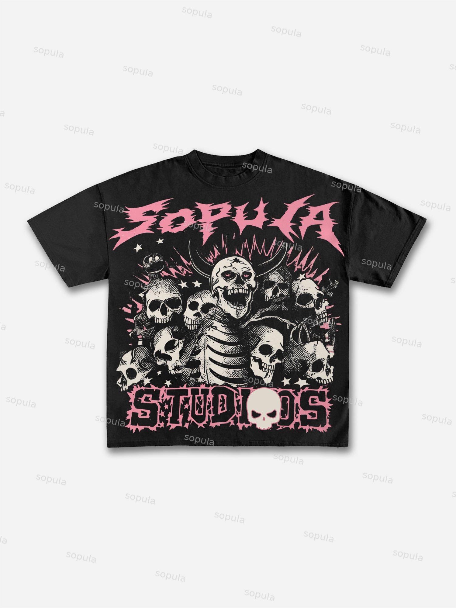 Follow Liberty Skull Graphic Print Cotton T-shirt - Sopula｜Premium Graphic Tees & Graphic Clothing