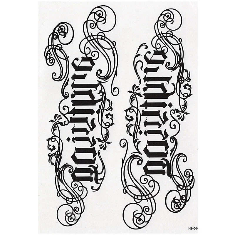 Waterproof Temporary Tattoo Sticker keep calm English Letters Words Tatto Stickers Flash Tatoo Fake Tattoos For Men Women