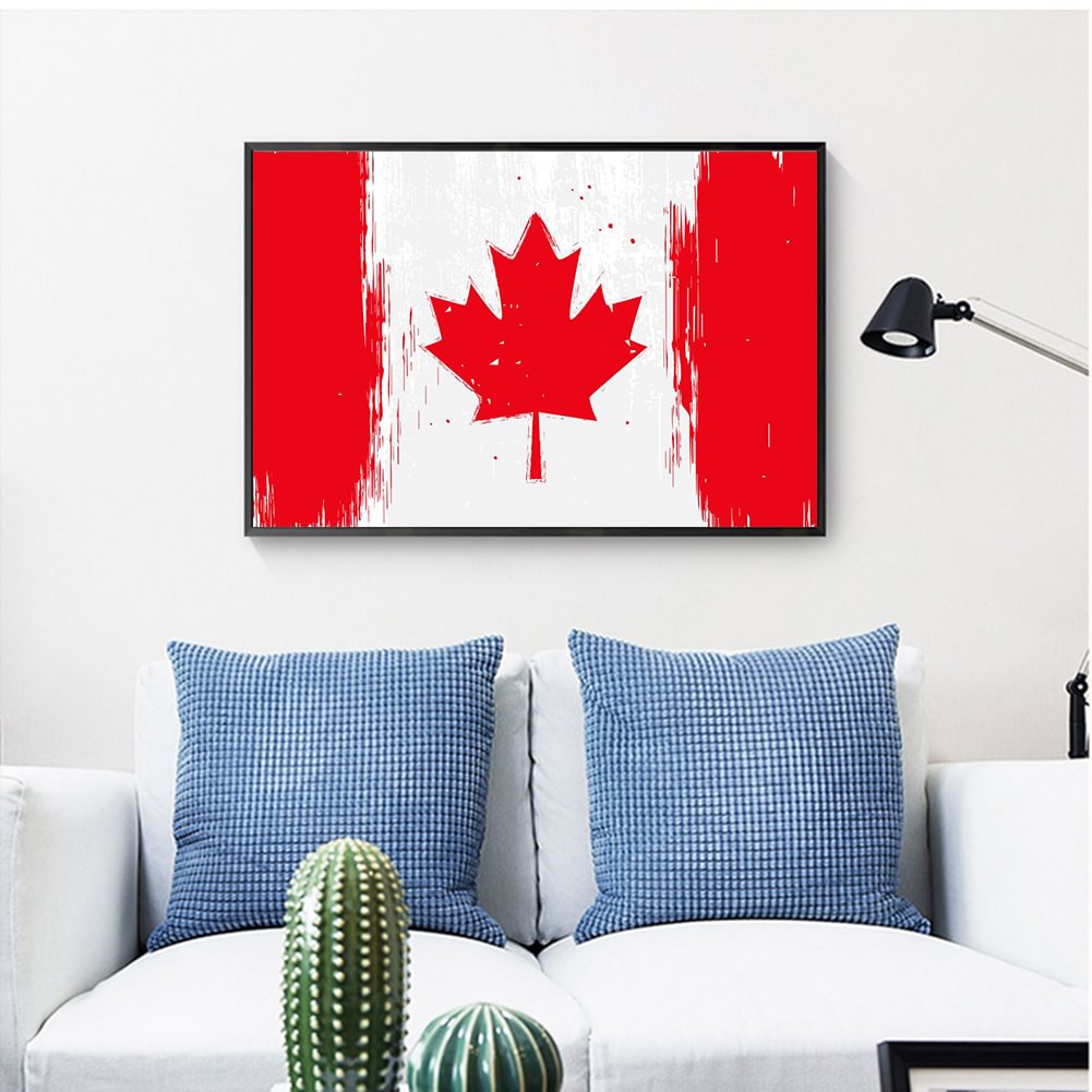 Full Round Diamond Painting Canada Flag