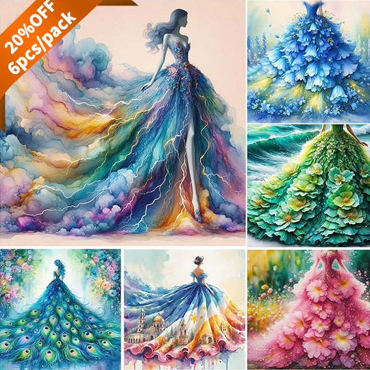 Skirt - Full Round Drill Diamond Painting - 30*30CM(Canvas)